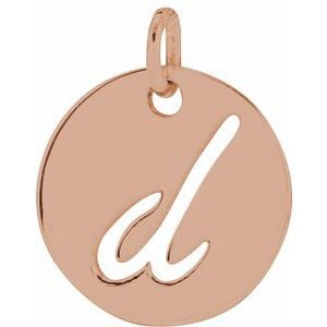 14K ROSE SCRIPT INITIAL D PENDANT