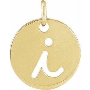 14K YELLOW SCRIPT INITIAL I PENDANT