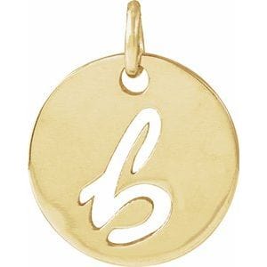 14K YELLOW SCRIPT INITIAL B PENDANT