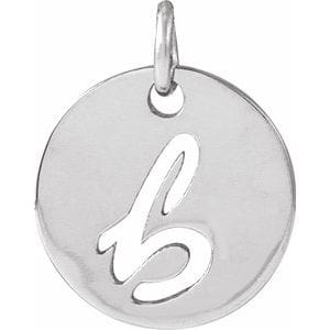 PLATINUM SCRIPT INITIAL B PENDANT