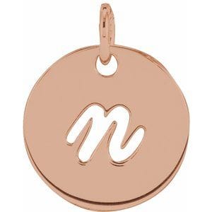 14K ROSE SCRIPT INITIAL N PENDANT