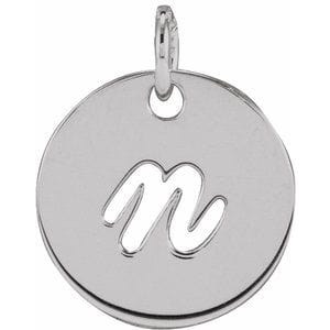 PLATINUM SCRIPT INITIAL N PENDANT