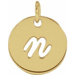 14K YELLOW SCRIPT INITIAL N PENDANT
