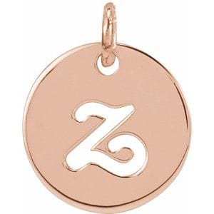 14K ROSE SCRIPT INITIAL Z PENDANT