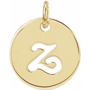 14K YELLOW SCRIPT INITIAL Z PENDANT