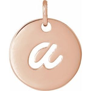 14K ROSE SCRIPT INITIAL A PENDANT