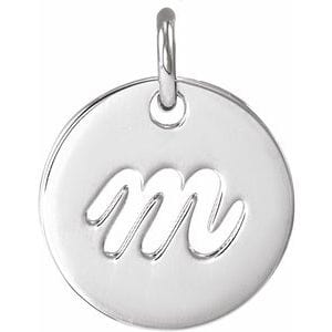 PLATINUM SCRIPT INITIAL M PENDANT