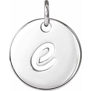 PLATINUM SCRIPT INITIAL E PENDANT