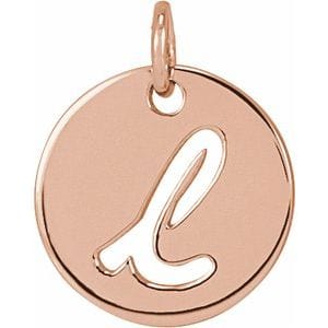 14K ROSE SCRIPT INITIAL L PENDANT