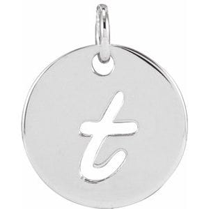 PLATINUM SCRIPT INITIAL T PENDANT