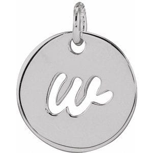 PLATINUM SCRIPT INITIAL W PENDANT