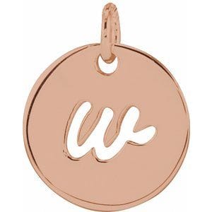 14K ROSE SCRIPT INITIAL W PENDANT