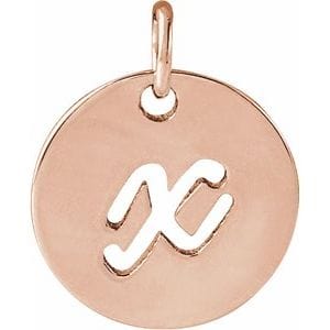 14K ROSE SCRIPT INITIAL X PENDANT