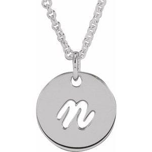 PLATINUM SCRIPT INITIAL N 16-18" NECKLACE