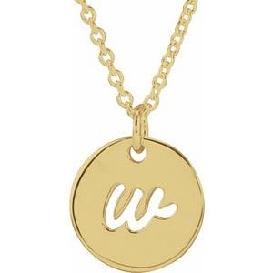 14K YELLOW SCRIPT INITIAL W 16-18" NECKLACE