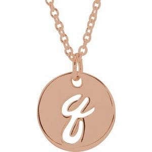 14K ROSE SCRIPT INITIAL Q 16-18" NECKLACE