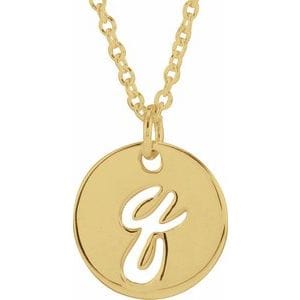 14K YELLOW SCRIPT INITIAL Q 16-18" NECKLACE