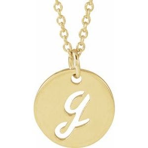 14K YELLOW SCRIPT INITIAL G 16-18" NECKLACE
