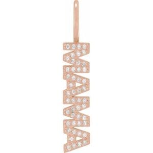 14K ROSE 1/10 CTW NATURAL DIAMOND MAMA CHARM/PENDANT