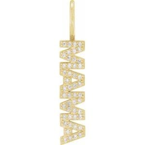 14K YELLOW 1/10 CTW NATURAL DIAMOND MAMA CHARM/PENDANT