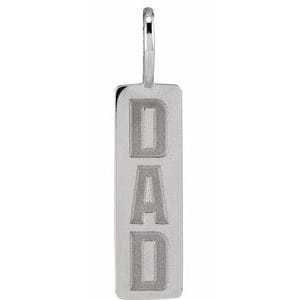 14K WHITE DAD CHARM/PENDANT