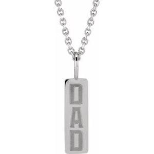 14K WHITE DAD 20" NECKLACE