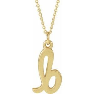 14K YELLOW PETITE INITIAL B 16" NECKLACE