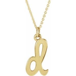 14K YELLOW PETITE INITIAL D 16" NECKLACE