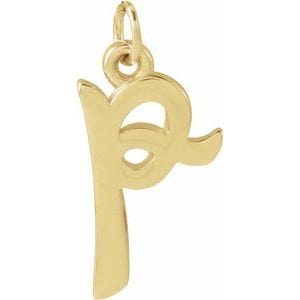 14K YELLOW PETITE INITIAL P PENDANT