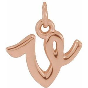 14K ROSE PETITE INITIAL V PENDANT