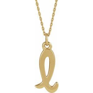 14K YELLOW PETITE INITIAL L 16" NECKLACE