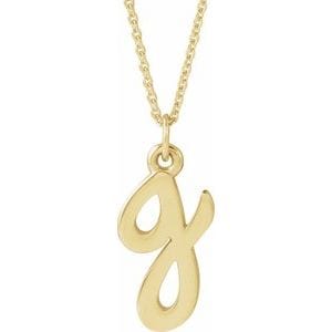 14K YELLOW PETITE INITIAL G 16" NECKLACE