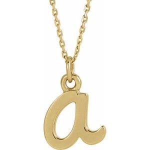 14K YELLOW PETITE INITIAL A 16" NECKLACE