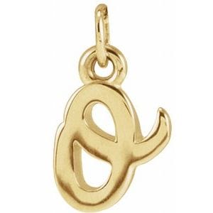 14K YELLOW PETITE INITIAL O PENDANT