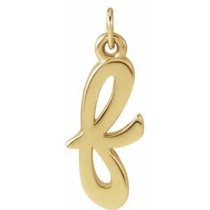 14K YELLOW PETITE INITIAL F PENDANT