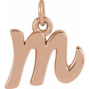 14K ROSE PETITE INITIAL M PENDANT