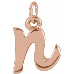 14K ROSE PETITE INITIAL N PENDANT