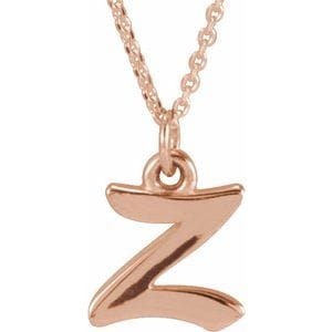 14K ROSE PETITE INITIAL Z PENDANT