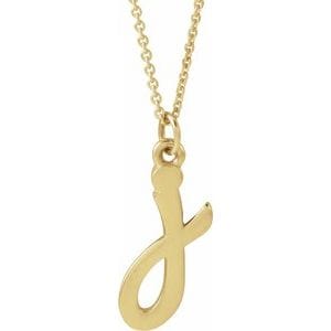 14K YELLOW PETITE INITIAL J 16" NECKLACE