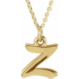 14K YELLOW PETITE INITIAL Z 16" NECKLACE