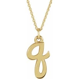14K YELLOW PETITE INITIAL Q 16" NECKLACE