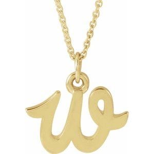 14K YELLOW PETITE INITIAL W 16" NECKLACE