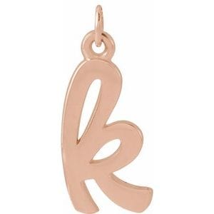 14K ROSE PETITE INITIAL K PENDANT