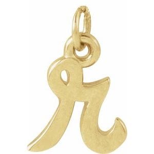 14K YELLOW PETITE INITIAL R PENDANT