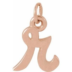 14K ROSE PETITE INITIAL R PENDANT