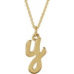 14K YELLOW PETITE INITIAL Y 16" NECKLACE