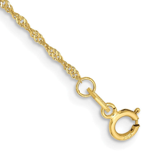 9 / 1.1 10k 1.1mm Singapore Chain Anklet
