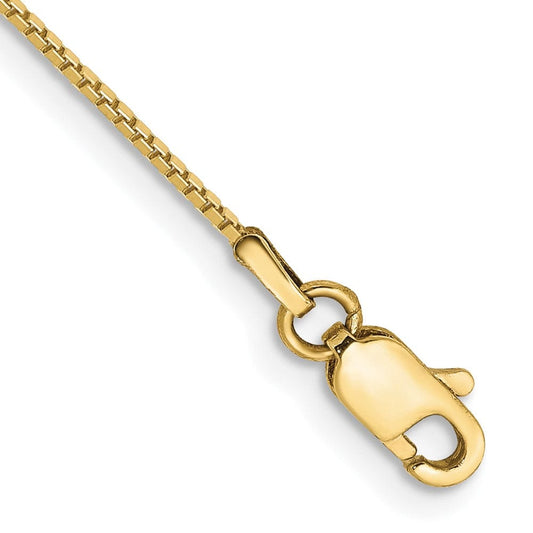 9 / 0.9 10k .90mm Box Chain Anklet