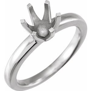 Rings 14K White 5.8 mm Round Tall 6-Prong Solstice Solitaire® Ring Mounting