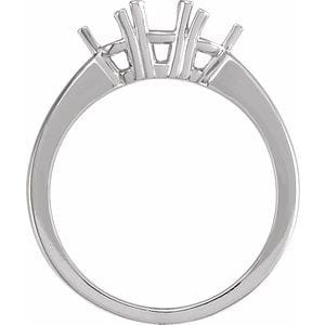 Rings Sterling Silver 3 mm Round 3-Stone Anniversary Band Mounting